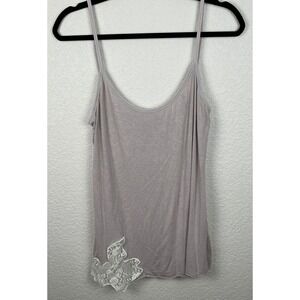 Pure + Good Bordeaux Top Womens Small Tank Cami Flowy Lace Embroidery Sleeveless